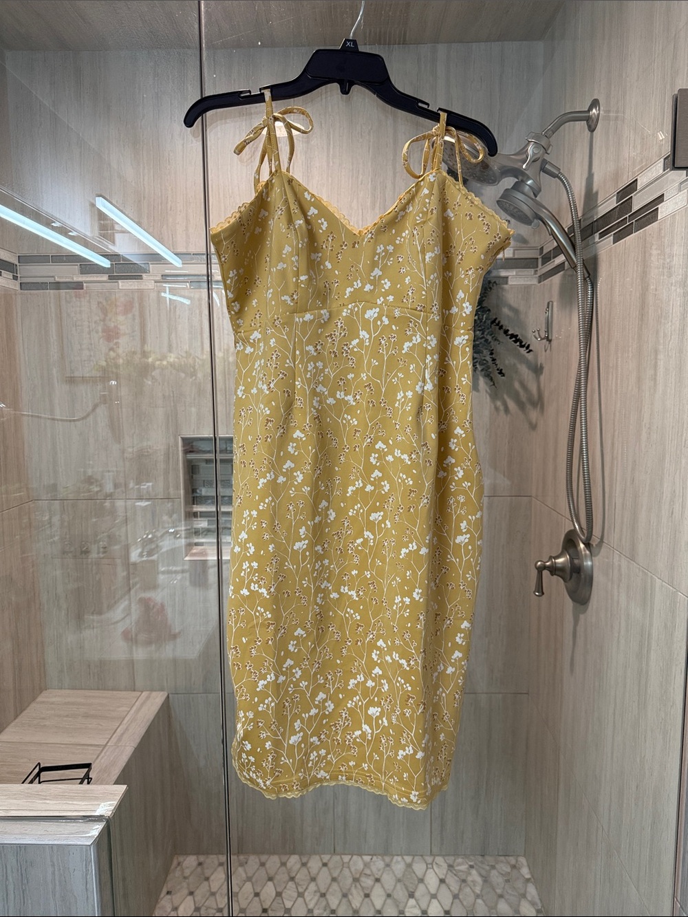 Mochipan Cottage Bodycon Dress (Mustard - Picture 4 of 10